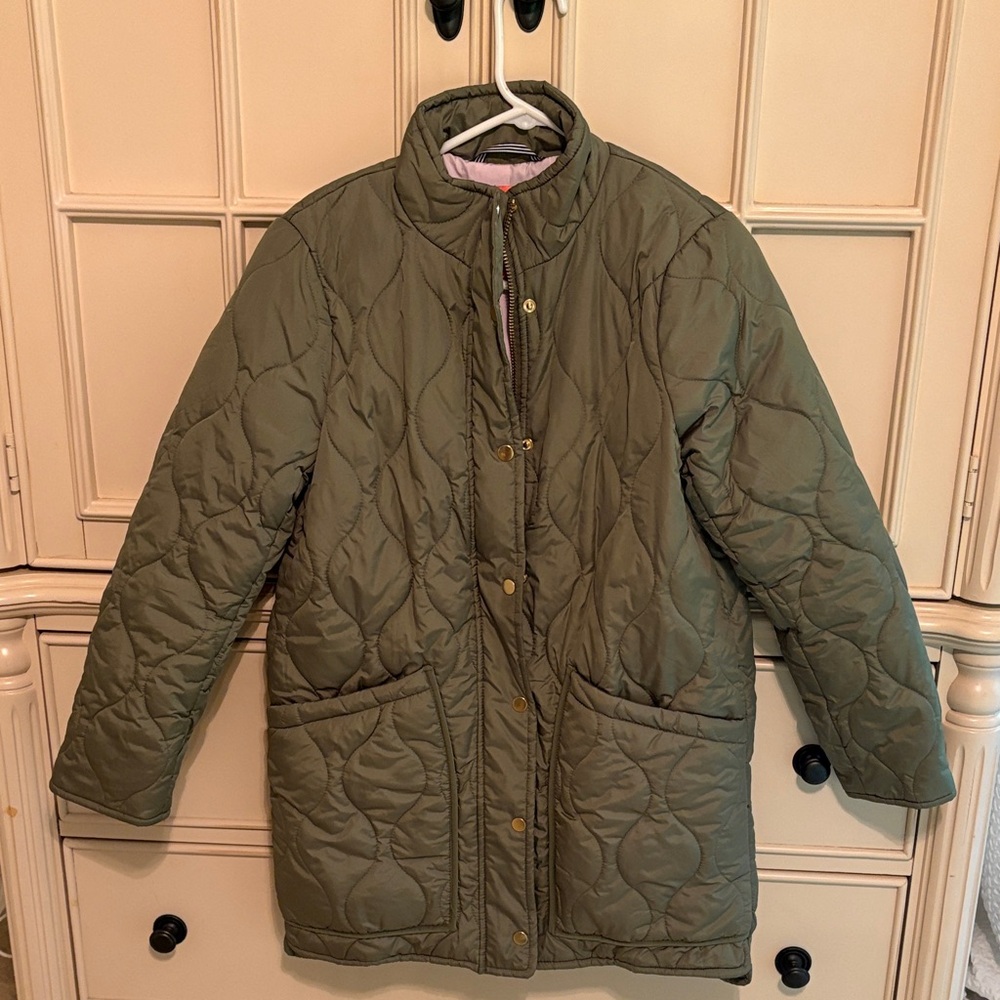 J. Crew Signature Puffer Olive Quilted Jacket